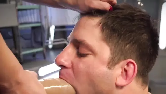 Beautiful mistress humiliates a guy with a strapon